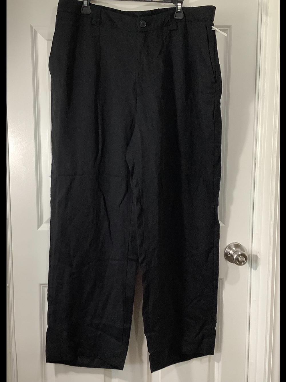 a new day Black womens Straight-Leg Chinos linen size 16. NWT.